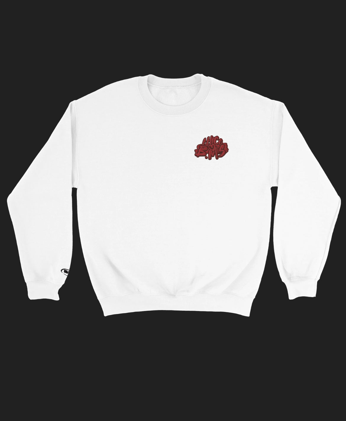 B.M.S white sweat-shirt