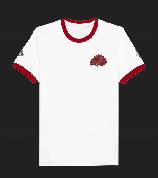 B.M.S THEMONCHEY whitenred t-shirt